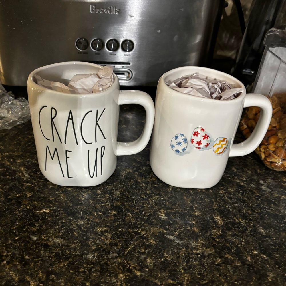 Two Rae Dunn Easter mugs